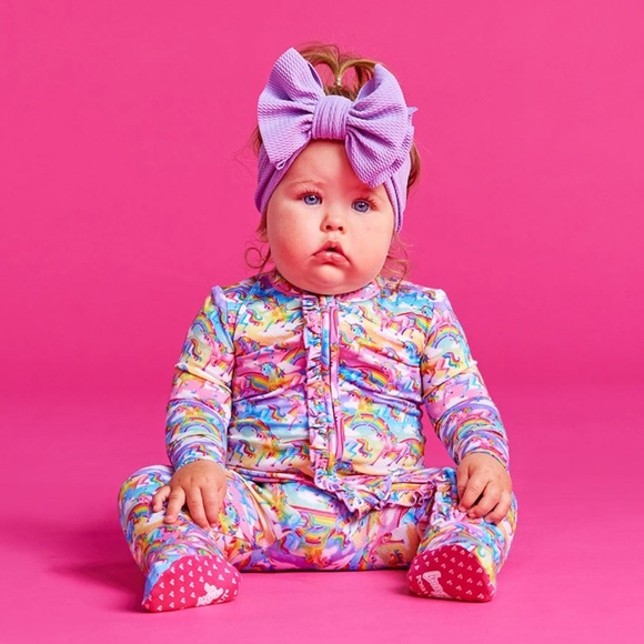 Lisa Frank x Posh Peanut Markie Magic Footie RuffledZippered One Piece